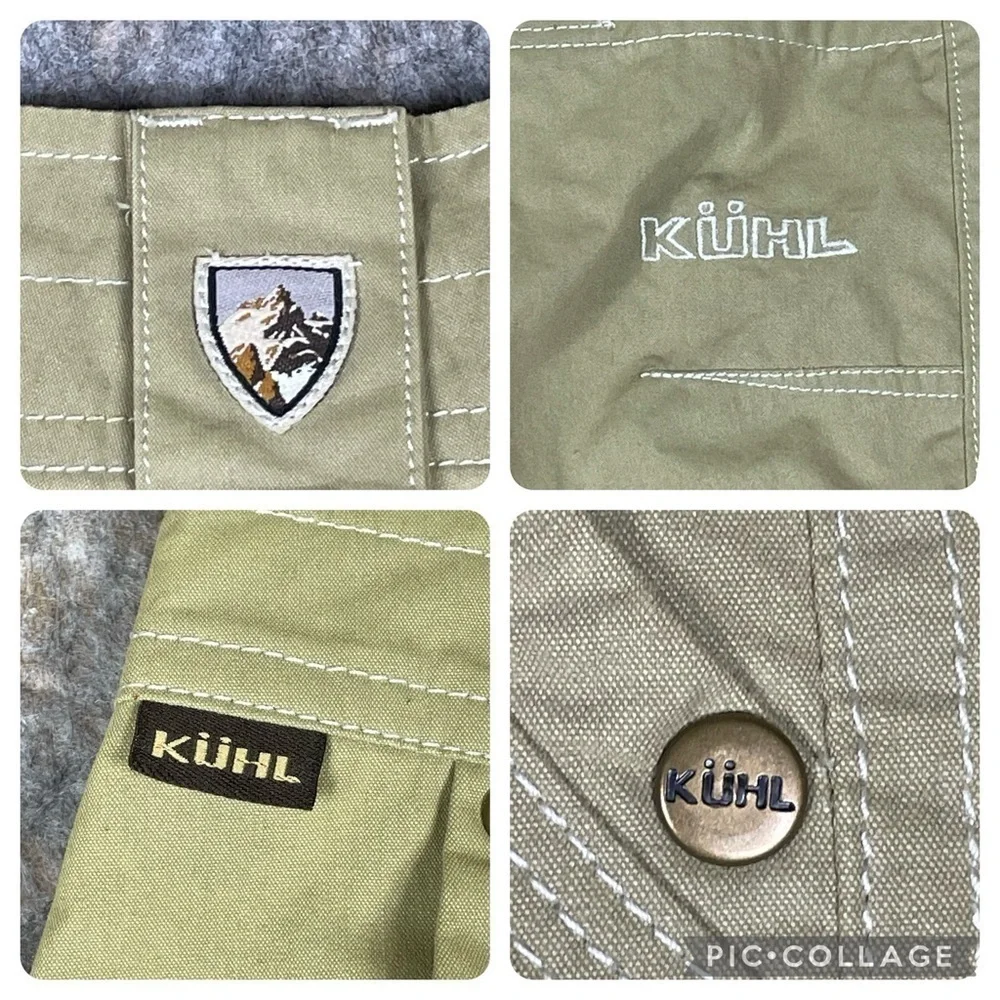 Kuhl Ramblr Khaki Shorts Cargo Gorpcore Outdoor Hiking Workwear Travel - Sz 36